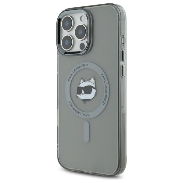 Калъф MagSafe за Apple iPhone 16 Pro Max, Karl Lagerfeld, IML Metal Choupette's Head, Черен