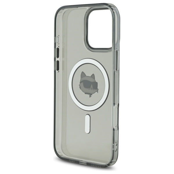 Калъф MagSafe за Apple iPhone 16 Pro Max, Karl Lagerfeld, IML Metal Choupette's Head, Черен
