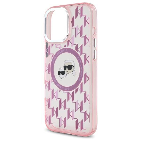 Калъф MagSafe за Apple iPhone 16 Pro Max, Karl Lagerfeld, IML Monogram Karl & Choupette's Heads, Розов