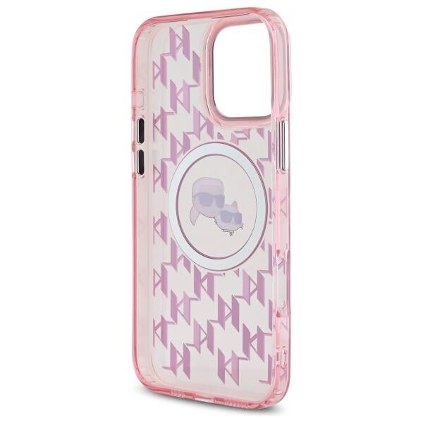 Калъф MagSafe за Apple iPhone 16 Pro Max, Karl Lagerfeld, IML Monogram Karl & Choupette's Heads, Розов