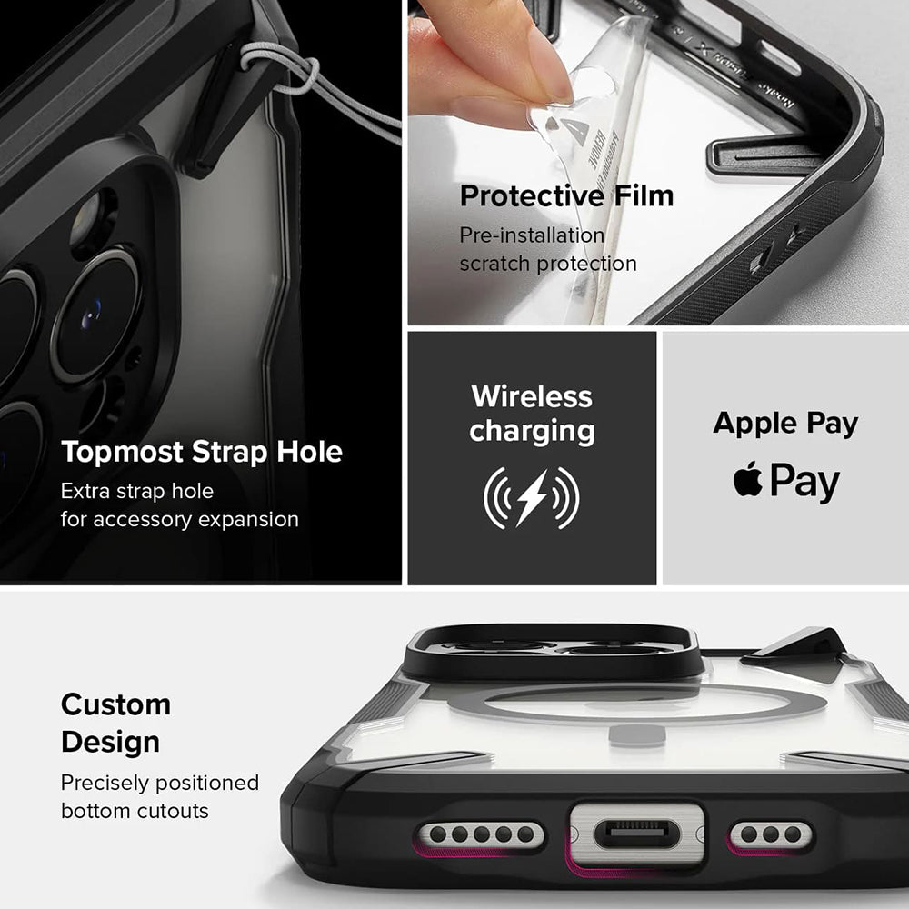 Калъф MagSafe за Apple iPhone 16 Pro Max, Ringke, Fusion X, Черен