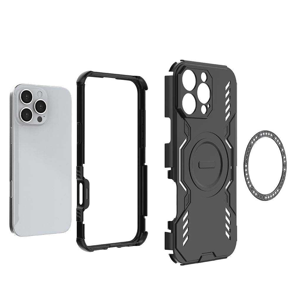 MagSafe калъф за Apple iPhone 16 Pro Max, Techsuit, ArmorMag, Черен