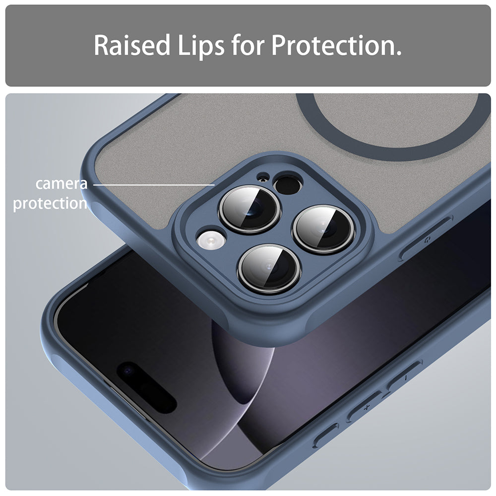 Калъф MagSafe за Apple iPhone 16 Pro Max, Techsuit, HaloFrost II, Тъмносин