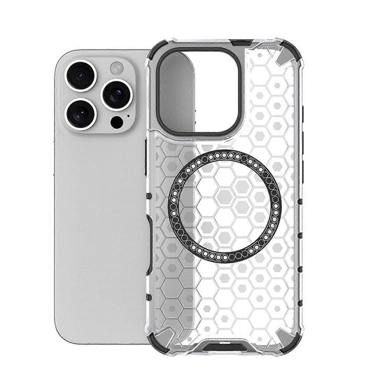 Калъф MagSafe за Apple iPhone 16 Pro Max, Techsuit, HoneyComb Shield, Бял