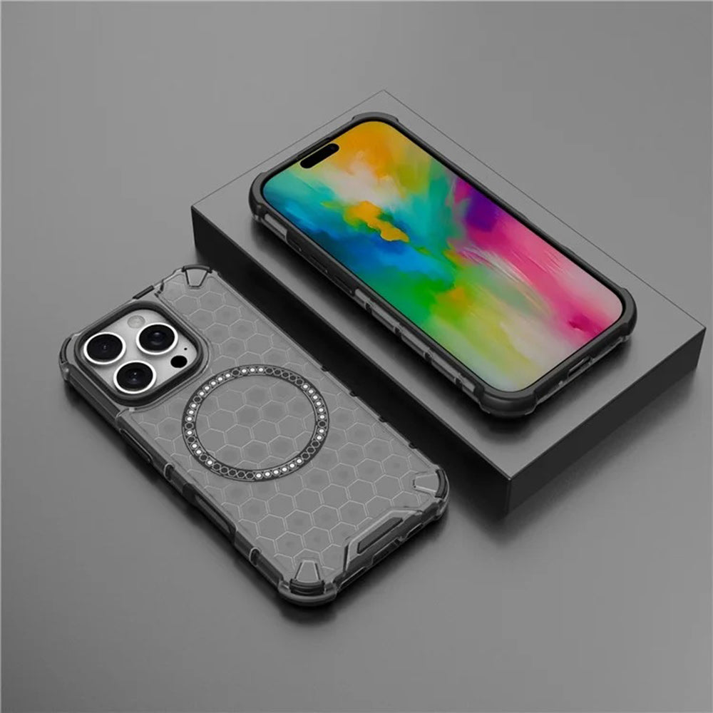 Калъф MagSafe за Apple iPhone 16 Pro Max, Techsuit, HoneyComb Shield, Черен