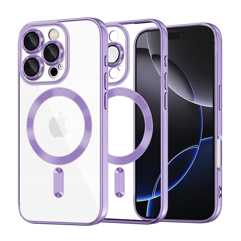 Калъф MagSafe за Apple iPhone 16 Pro Max, Techsuit, Luxury Crystal, Светло лилав
