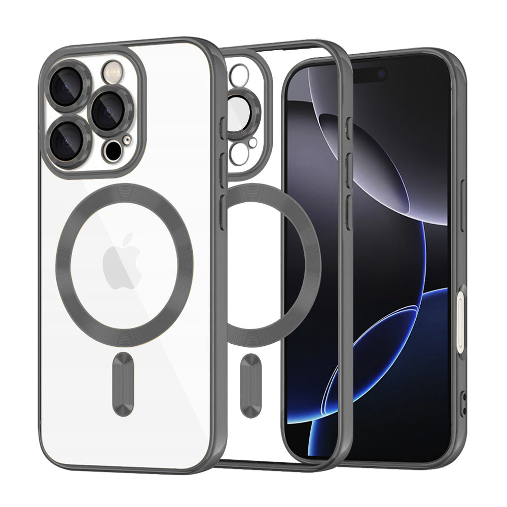 Калъф MagSafe за Apple iPhone 16 Pro Max, Techsuit, Luxury Crystal, Черен