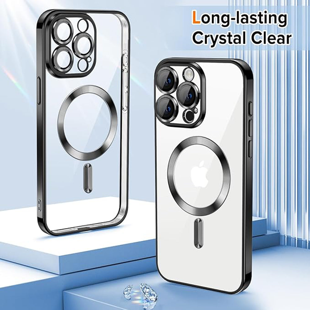 Калъф MagSafe за Apple iPhone 16 Pro Max, Techsuit, Luxury Crystal, Черен