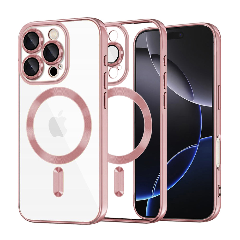 Калъф MagSafe за Apple iPhone 16 Pro Max, Techsuit, Luxury Crystal, Розов