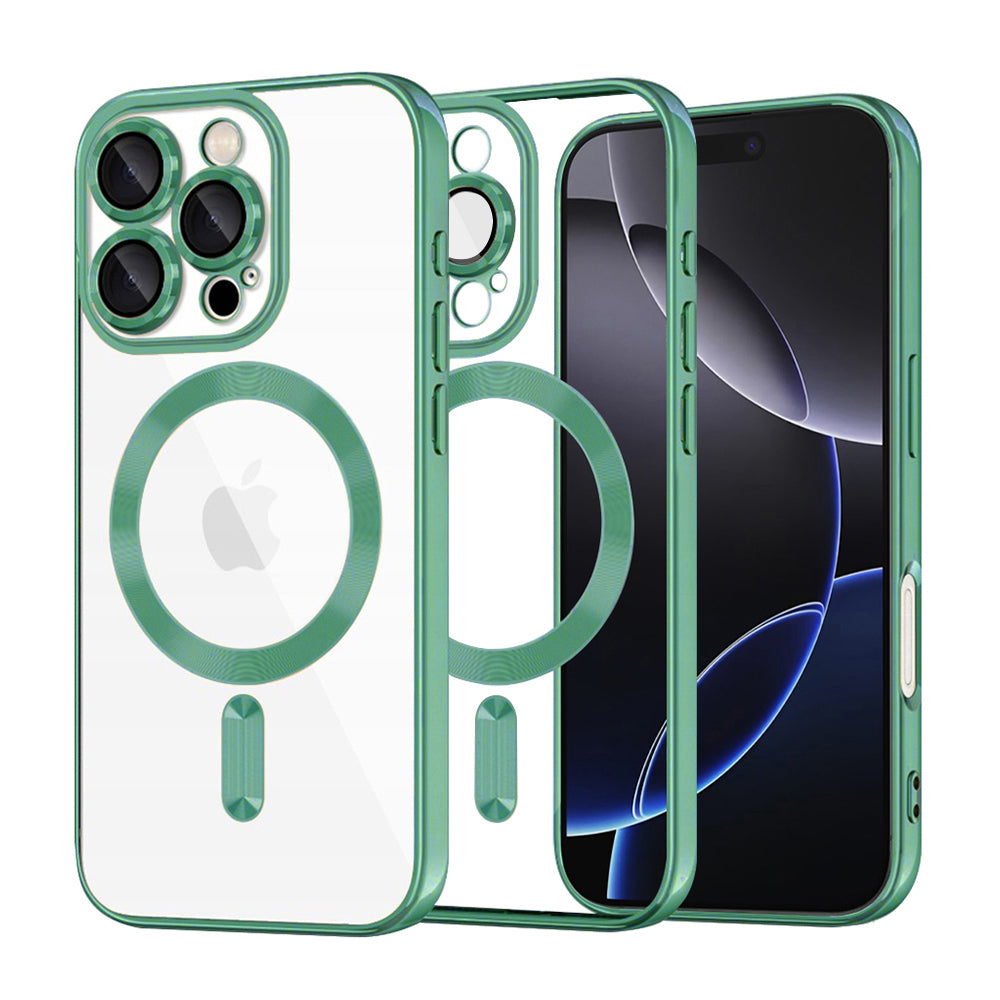 Калъф MagSafe за Apple iPhone 16 Pro Max, Techsuit, Luxury Crystal, Светлозелен