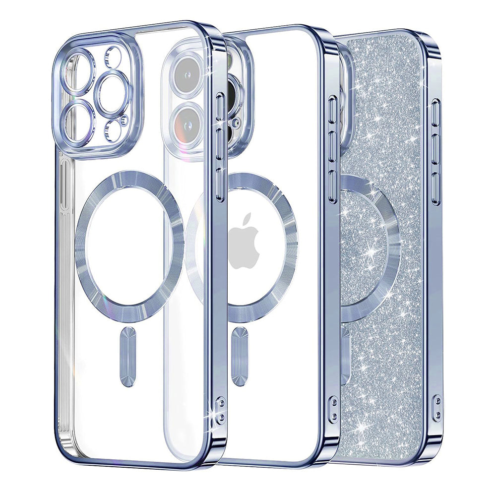 Калъф MagSafe за Apple iPhone 16 Pro Max, Techsuit, Luxury Glitter, Bleu