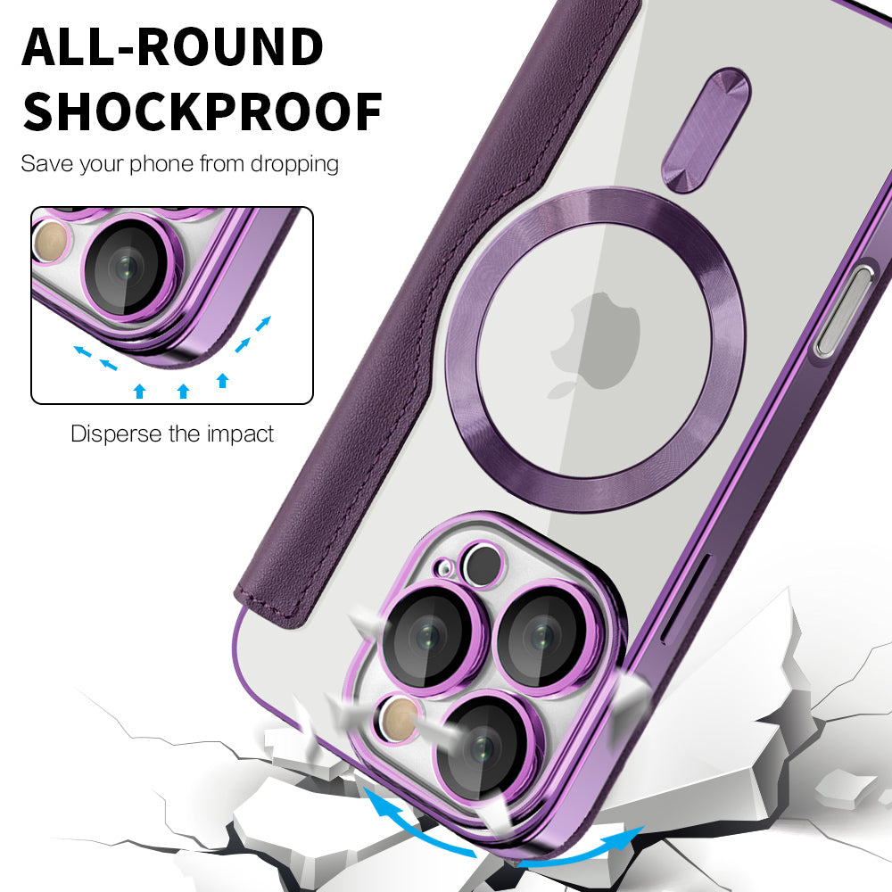 Калъф MagSafe за Apple iPhone 16 Pro Max, Techsuit, SmartMag Book, Лилав