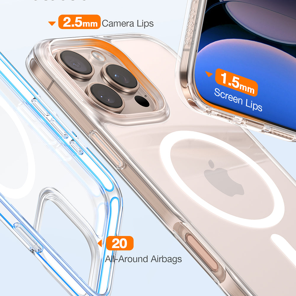Калъф MagSafe за Apple iPhone 16 Pro Max, Torras, Diamond, прозрачен