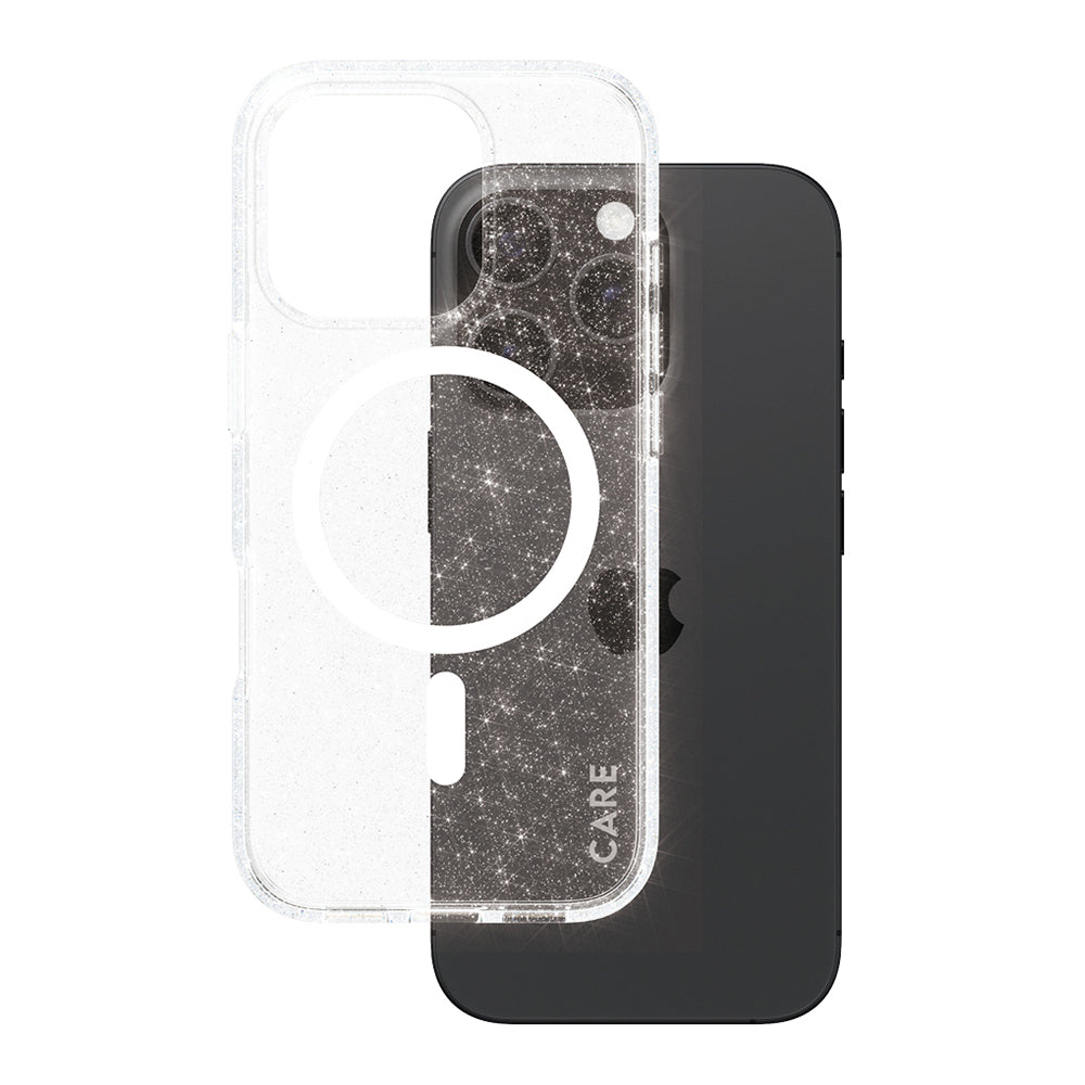 Калъф MagSafe за Apple iPhone 16 Pro, PanzerGlass, Care Urban Combat Star Lit, Прозрачен Бял