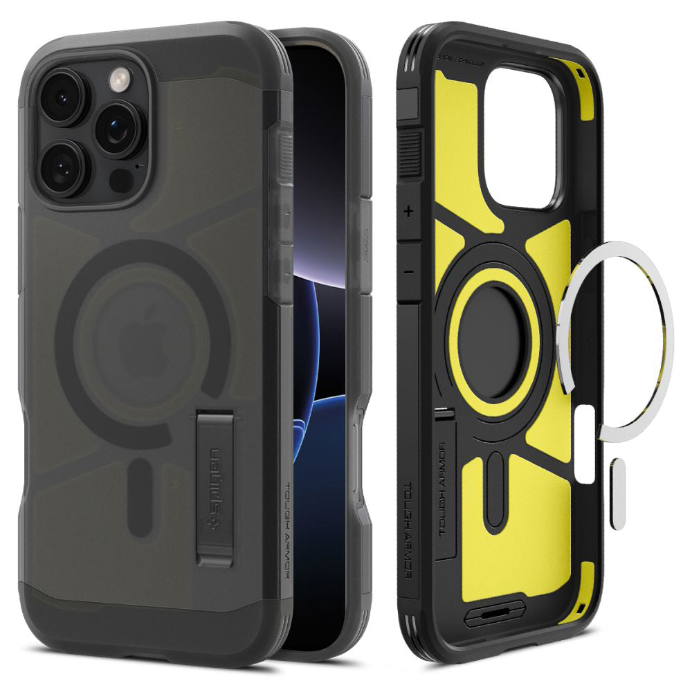 Калъф MagSafe за Apple iPhone 16 Pro, Spigen, Tough Armor, Сатенено черен ACS09072