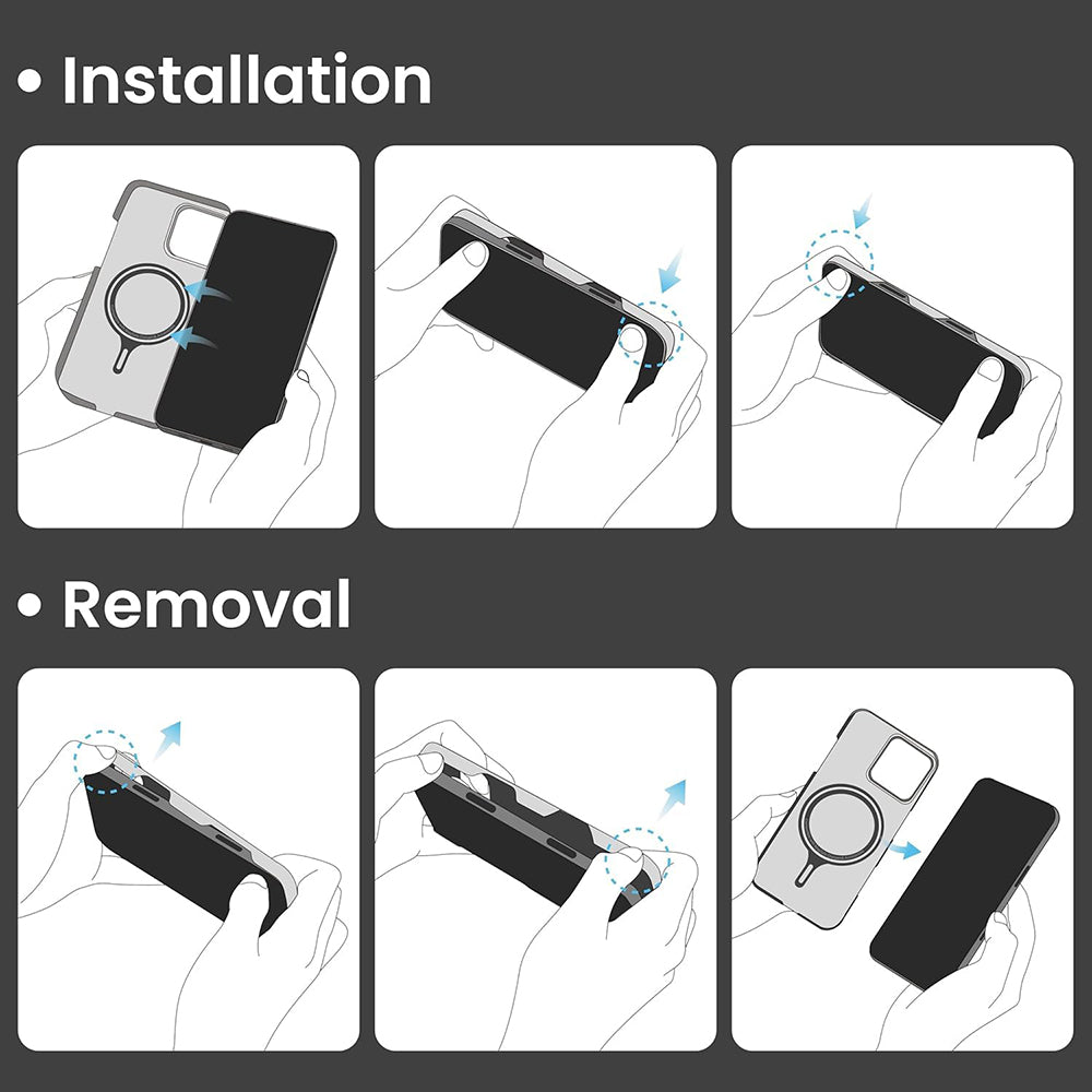 Калъф MagSafe за Apple iPhone 16 Pro, Techsuit, арамидно влакно, черен