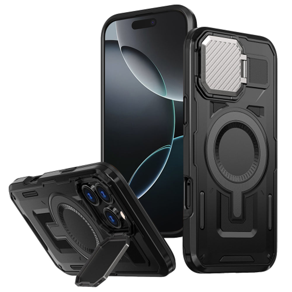 Калъф MagSafe за Apple iPhone 16 Pro, Techsuit, CamVault, Черен