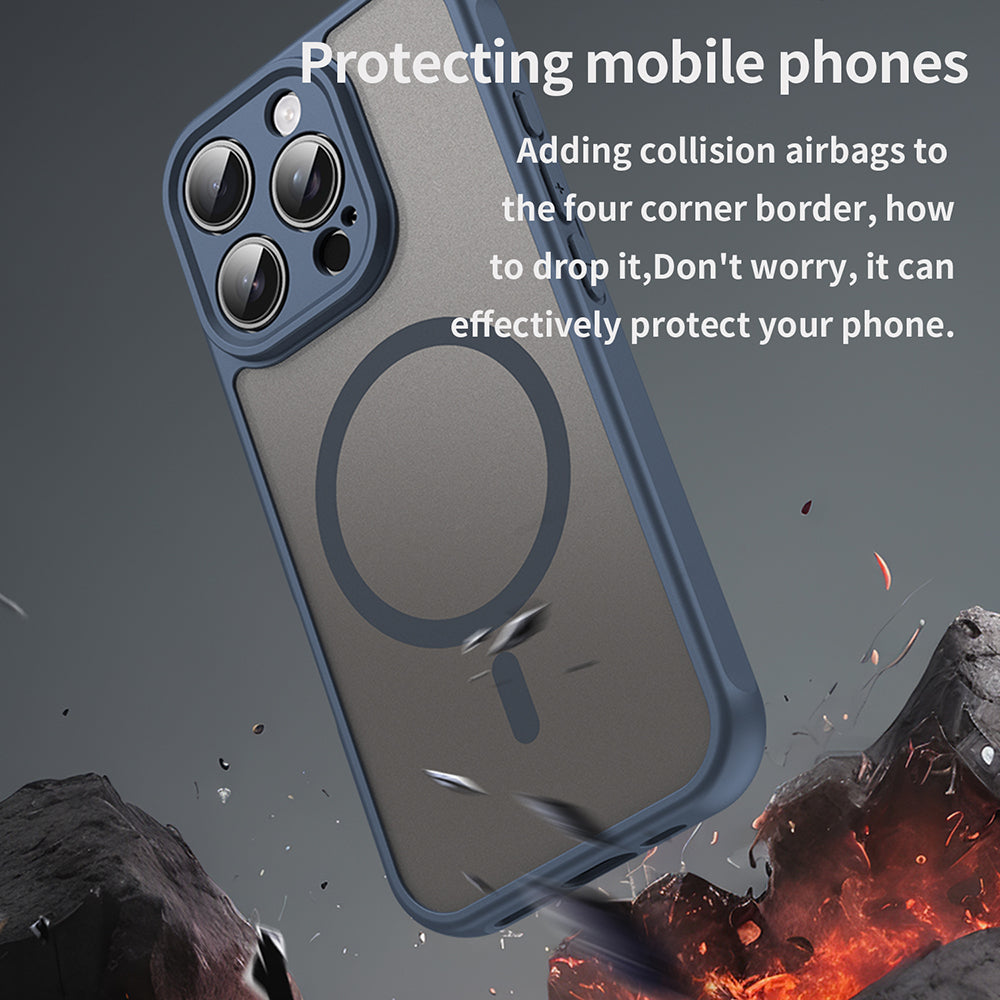 Калъф MagSafe за Apple iPhone 16 Pro, Techsuit, HaloFrost II, Тъмносин