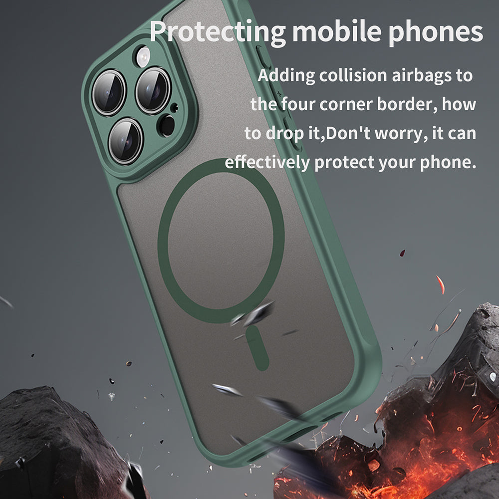 Калъф MagSafe за Apple iPhone 16 Pro, Techsuit, HaloFrost II, Зелен