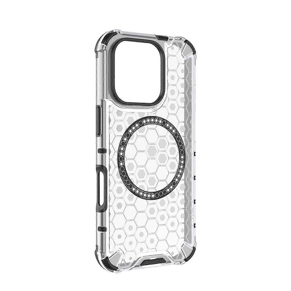 MagSafe калъф за Apple iPhone 16 Pro, Techsuit, HoneyComb Shield, бял