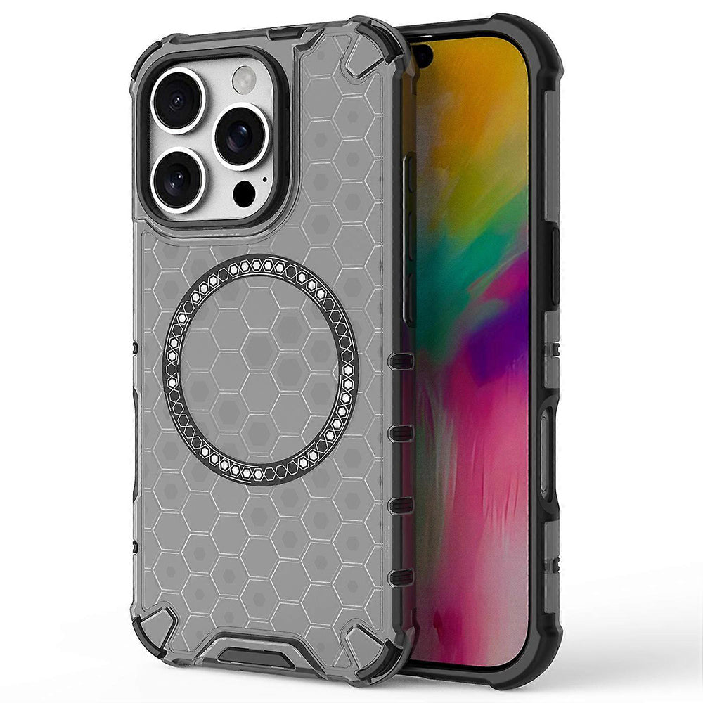 Калъф MagSafe за Apple iPhone 16 Pro, Techsuit, HoneyComb Shield, Черен