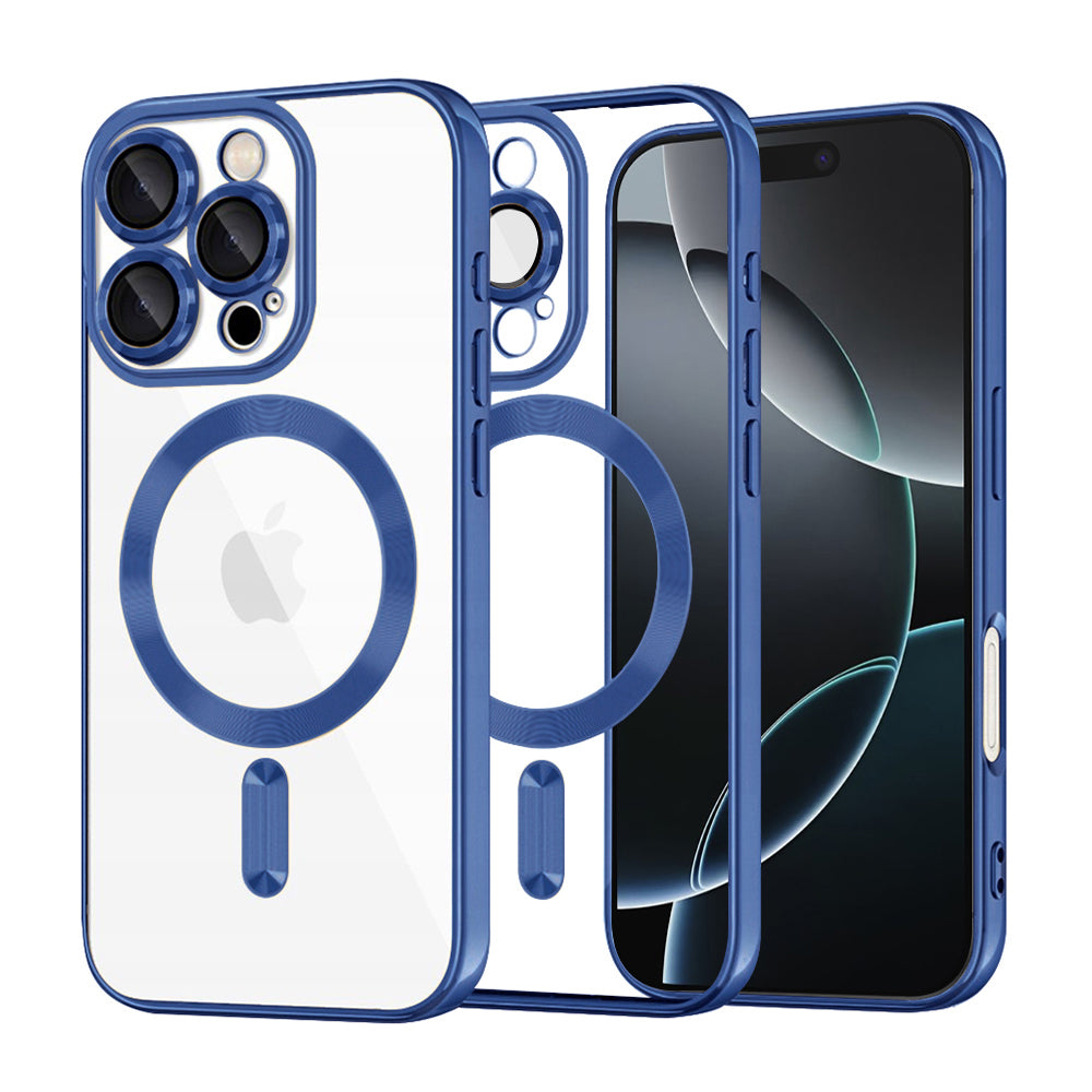Калъф MagSafe за Apple iPhone 16 Pro, Techsuit, Luxury Crystal, Тъмносин
