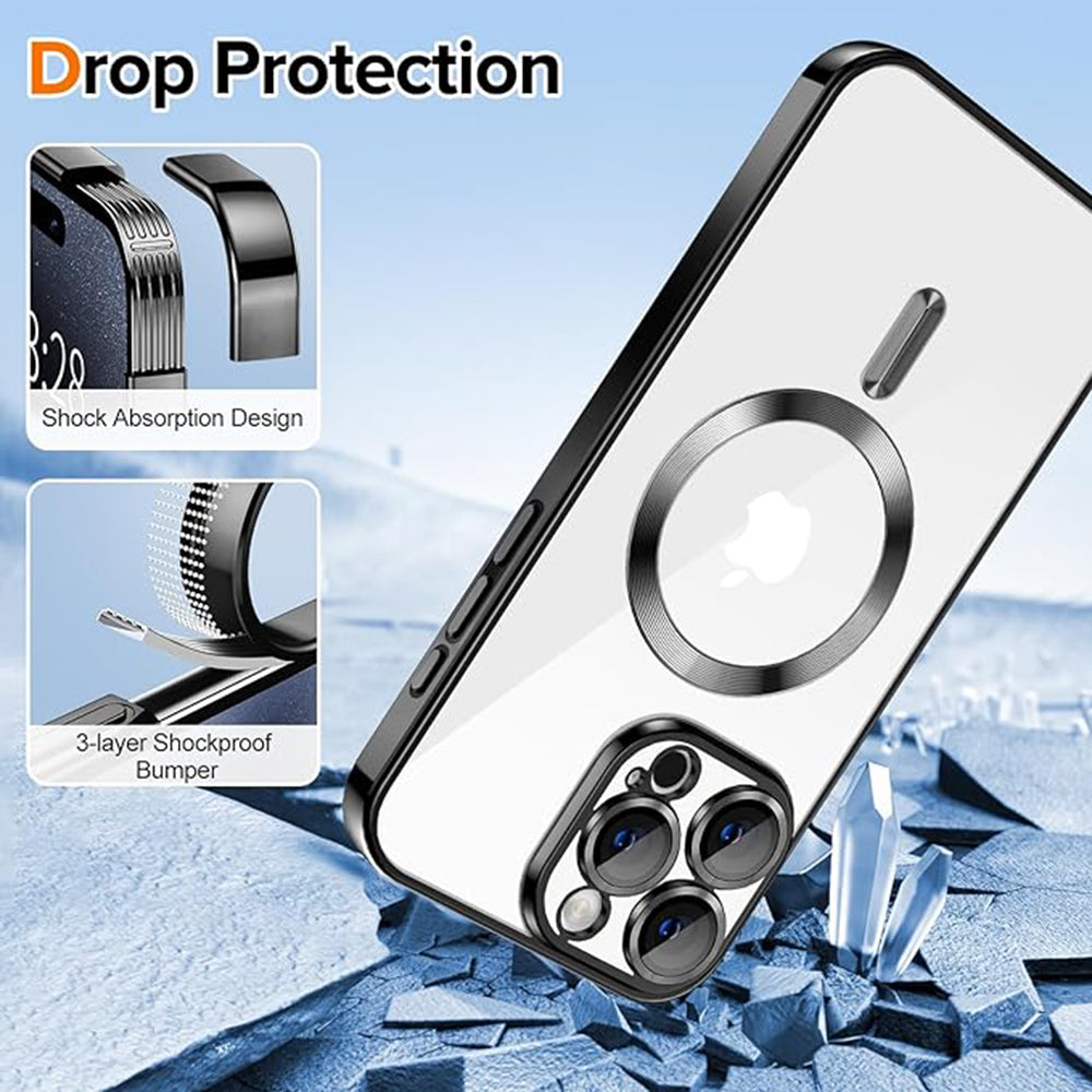 Калъф MagSafe за Apple iPhone 16 Pro, Techsuit, Luxury Crystal, Златист