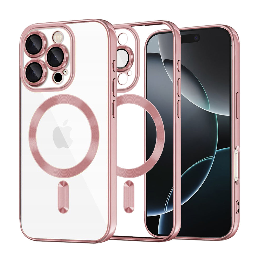 Калъф MagSafe за Apple iPhone 16 Pro, Techsuit, Luxury Crystal, Розов