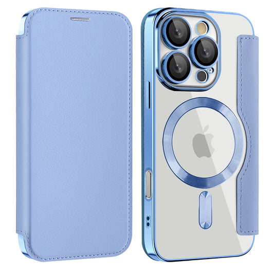 Калъф MagSafe за Apple iPhone 16 Pro, Techsuit, SmartMag Book, Bleu