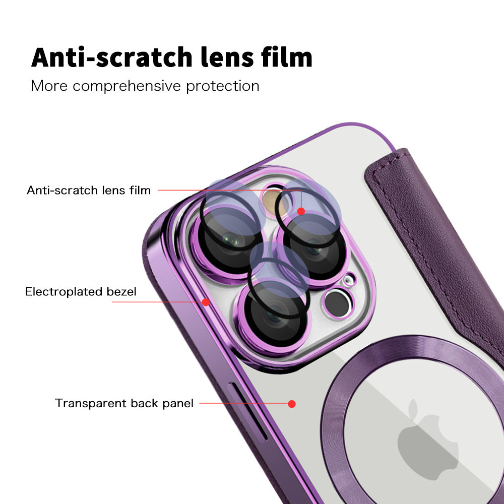 Калъф MagSafe за Apple iPhone 16 Pro, Techsuit, SmartMag Book, Лилав