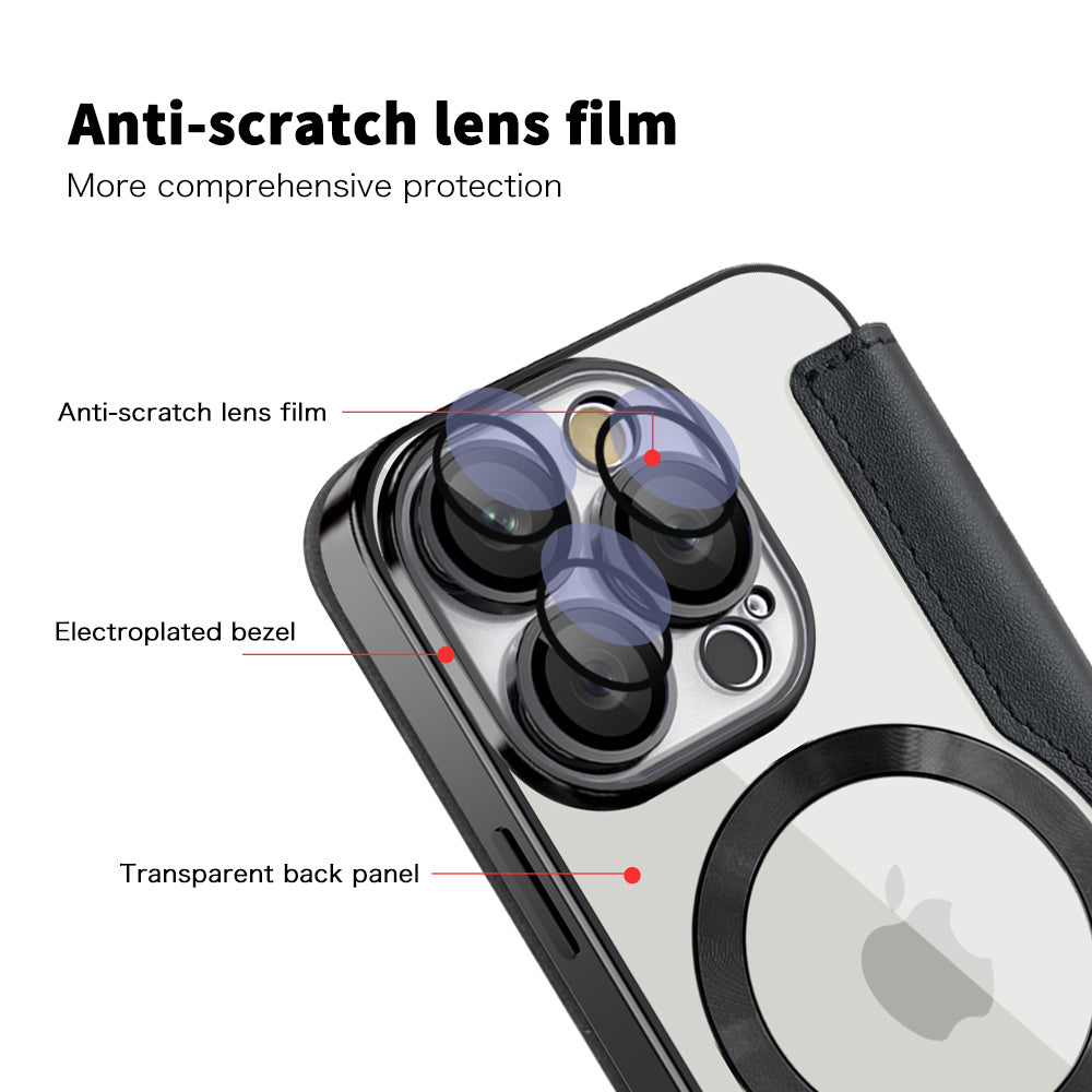 Калъф MagSafe за Apple iPhone 16 Pro, Techsuit, SmartMag Book, Черен