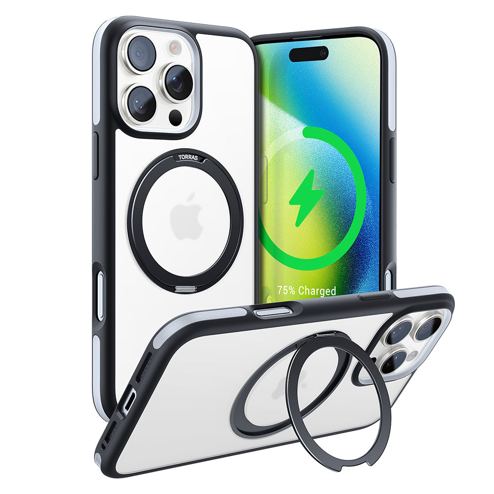 Калъф MagSafe за Apple iPhone 16 Pro, Torras, Ostand R Fusion, Черен