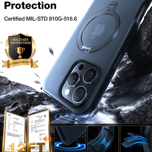 Калъф MagSafe за Apple iPhone 16 Pro, Torras, Ostand Spin, Прозрачен