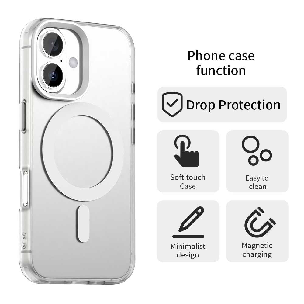 Калъф MagSafe за Apple iPhone 16, Techsuit, CandyCase, Бял