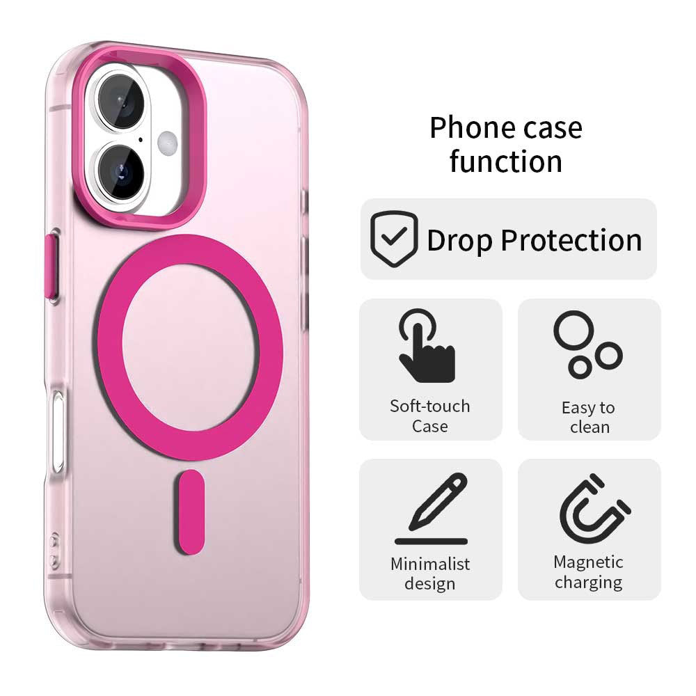 Калъф MagSafe за Apple iPhone 16, Techsuit, CandyCase, Розов