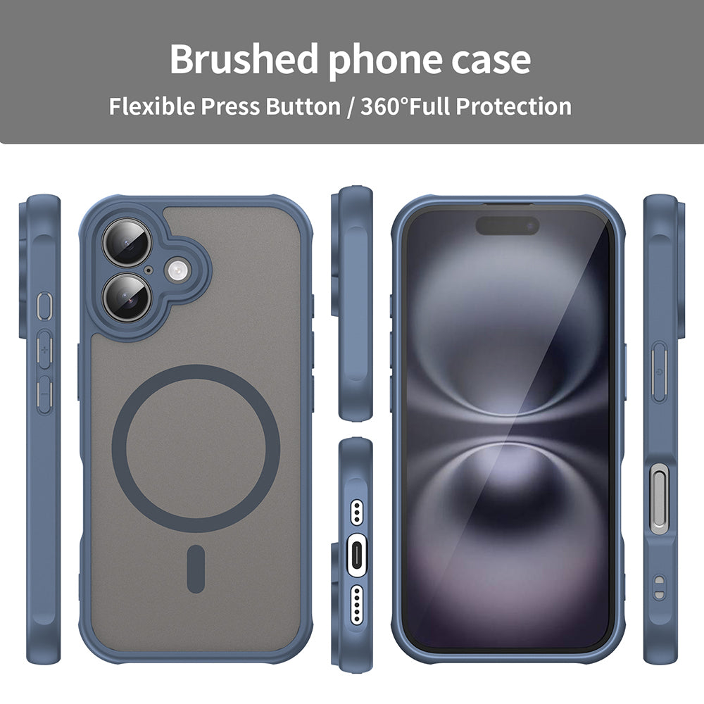 Калъф MagSafe за Apple iPhone 16, Techsuit, HaloFrost II, Тъмносин