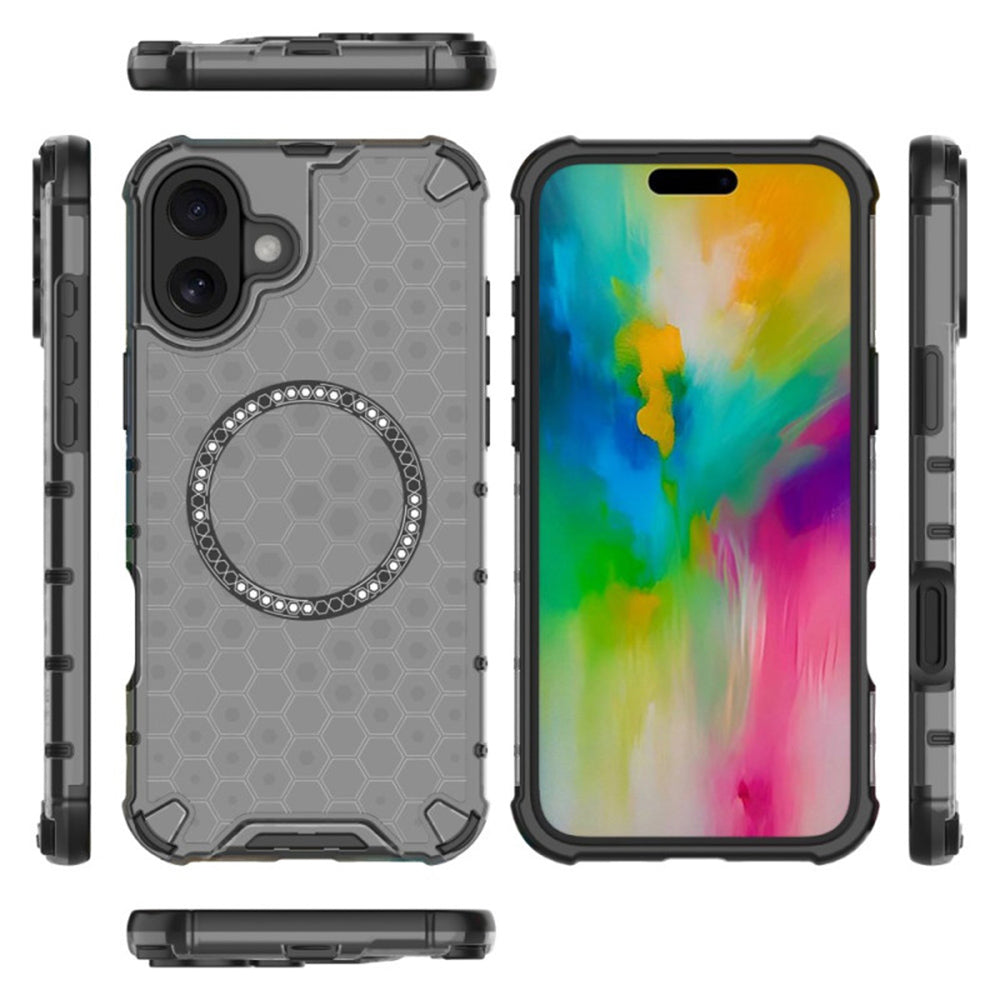 Калъф MagSafe за Apple iPhone 16, Techsuit, HoneyComb Shield, Бял