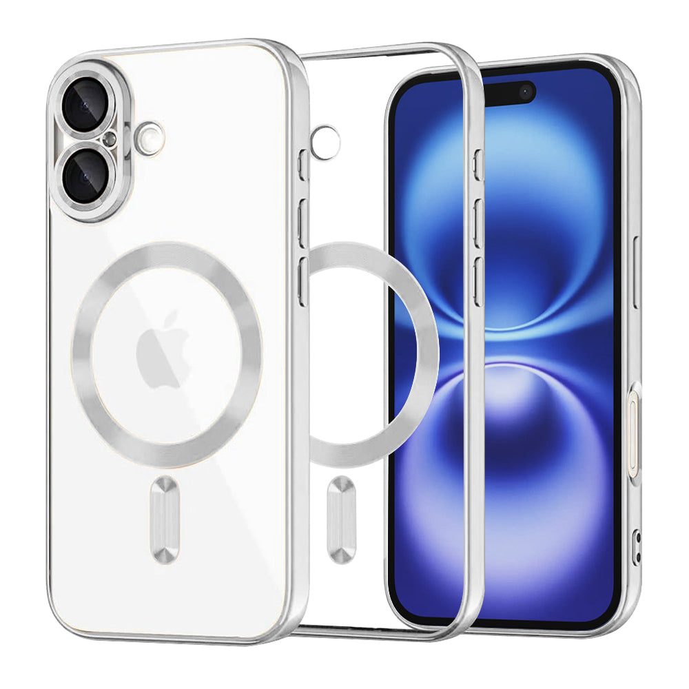 Калъф MagSafe за Apple iPhone 16, Techsuit, Luxury Crystal, Сребрист