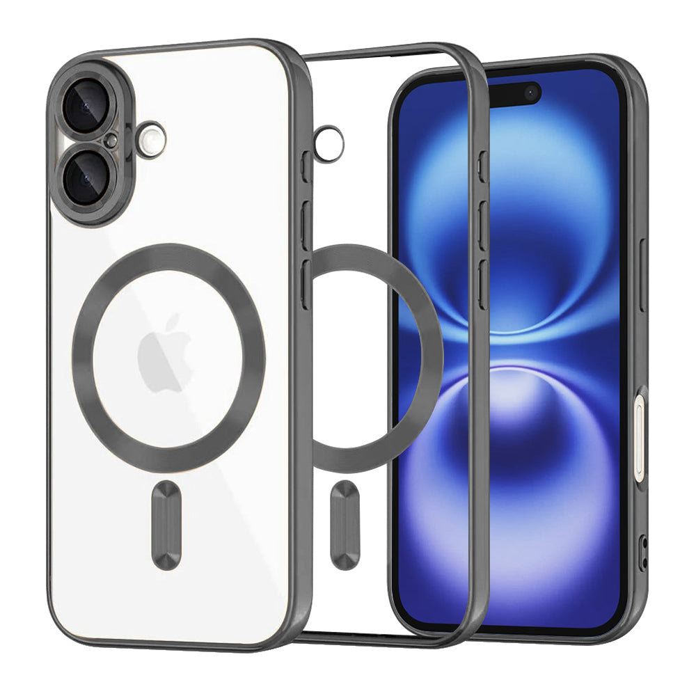 Калъф MagSafe за Apple iPhone 16, Techsuit, Luxury Crystal, Черен