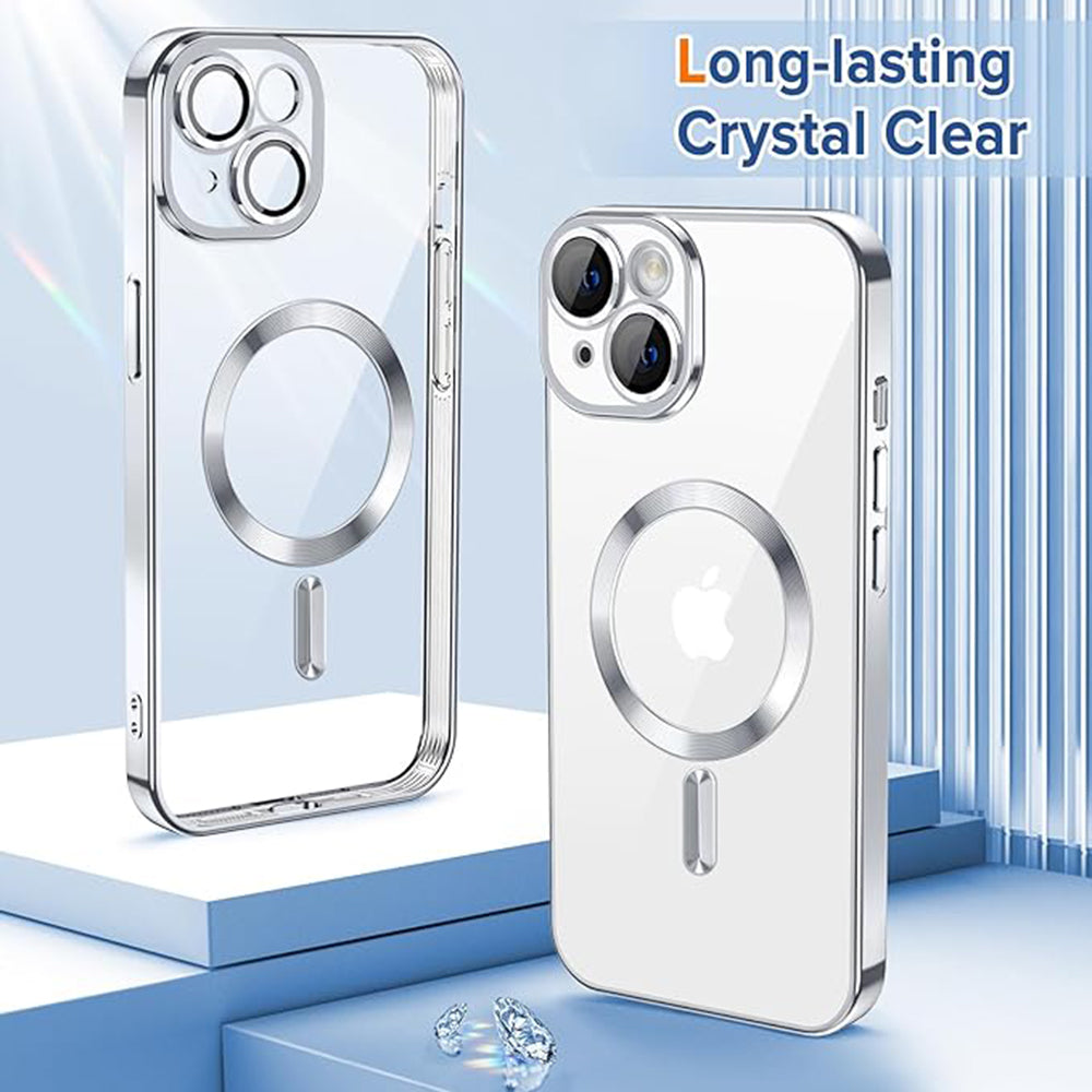 Калъф MagSafe за Apple iPhone 16, Techsuit, Luxury Crystal, Розов
