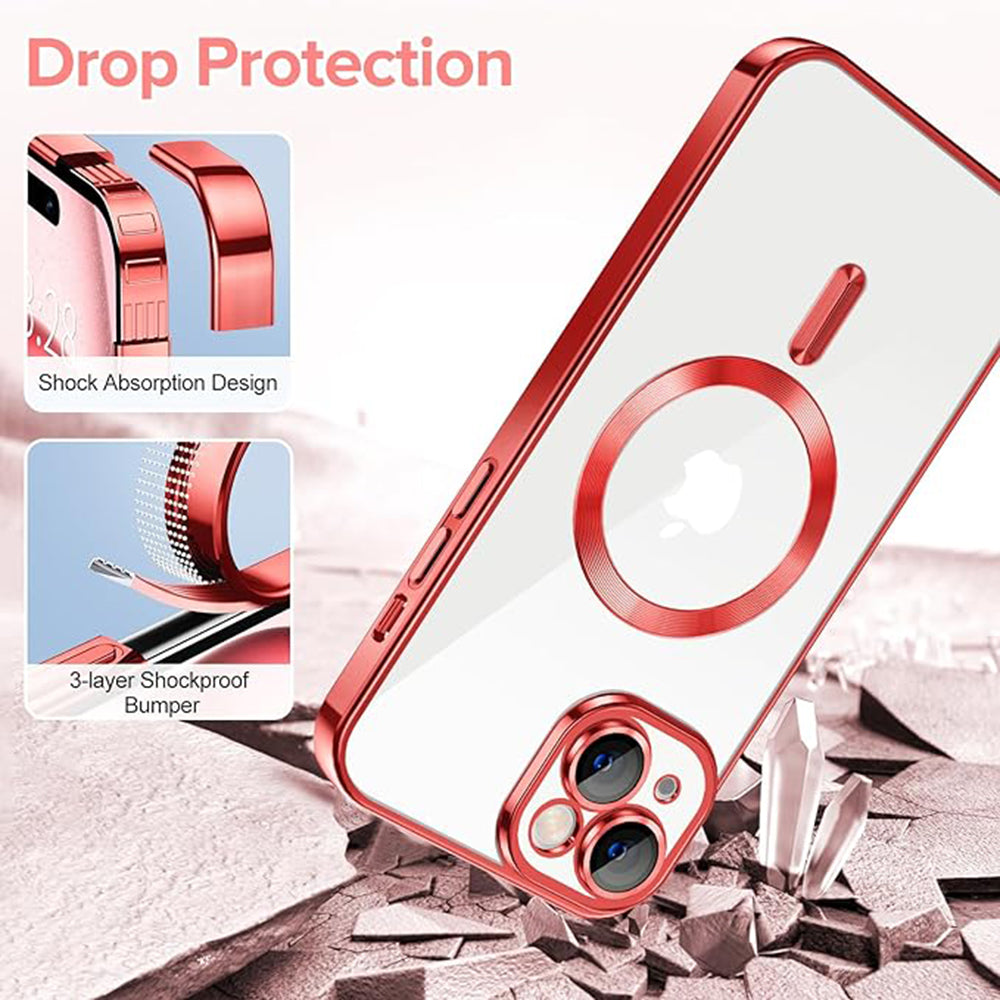 Калъф MagSafe за Apple iPhone 16, Techsuit, Luxury Crystal, Розов