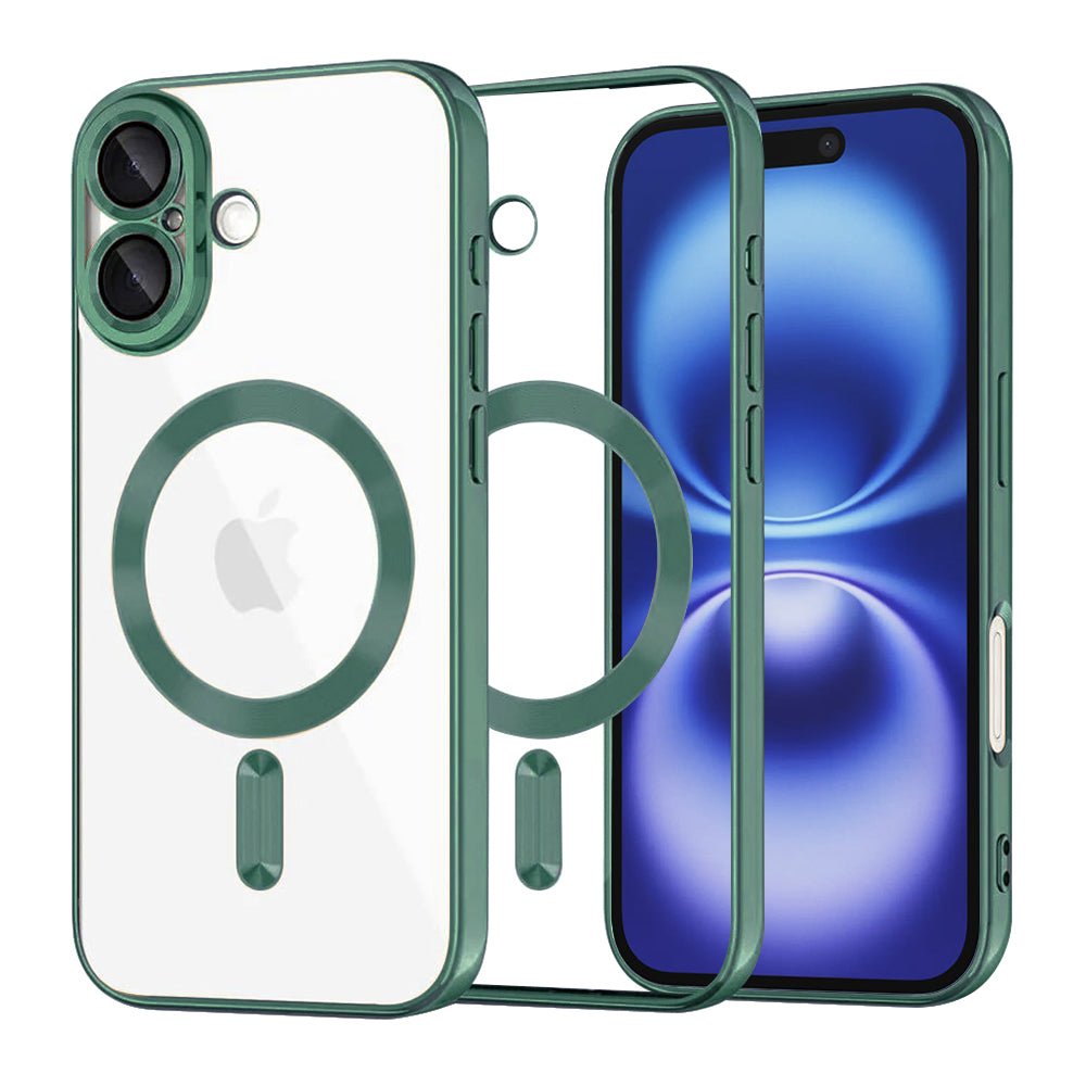 Калъф MagSafe за Apple iPhone 16, Techsuit, Luxury Crystal, Тъмнозелен