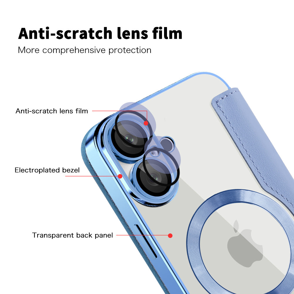 Калъф MagSafe за Apple iPhone 16, Techsuit, SmartMag Book, Син