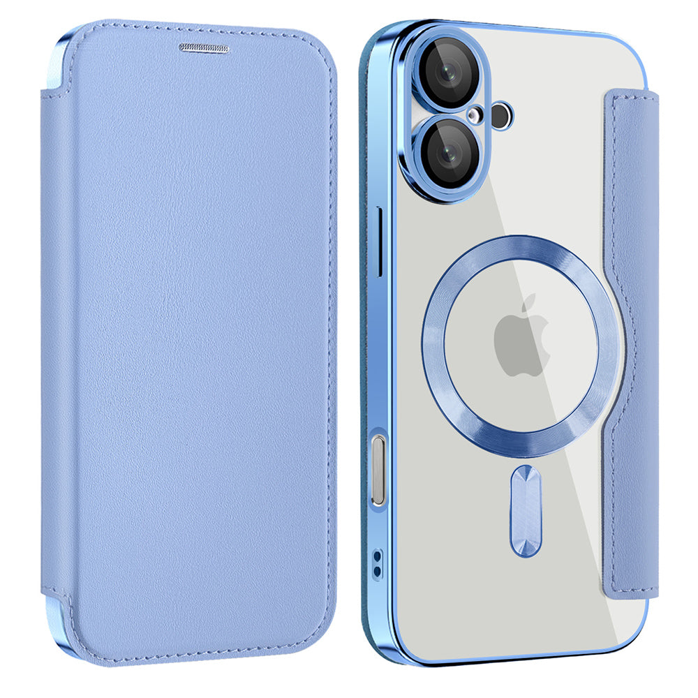 Калъф MagSafe за Apple iPhone 16, Techsuit, SmartMag Book, Син