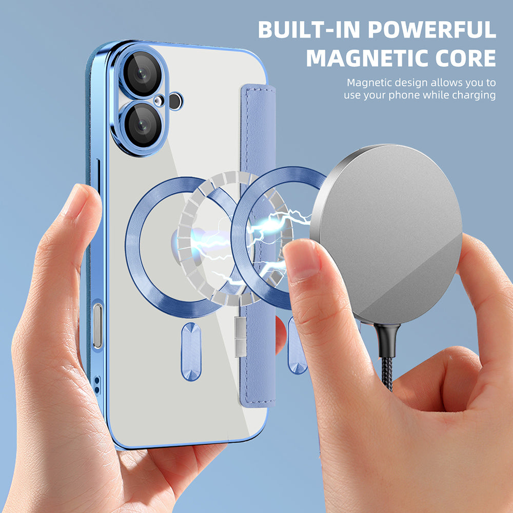 Калъф MagSafe за Apple iPhone 16, Techsuit, SmartMag Book, Син