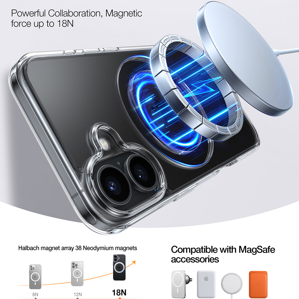 Калъф MagSafe за Apple iPhone 16, Torras, Ostand Pro, Прозрачен