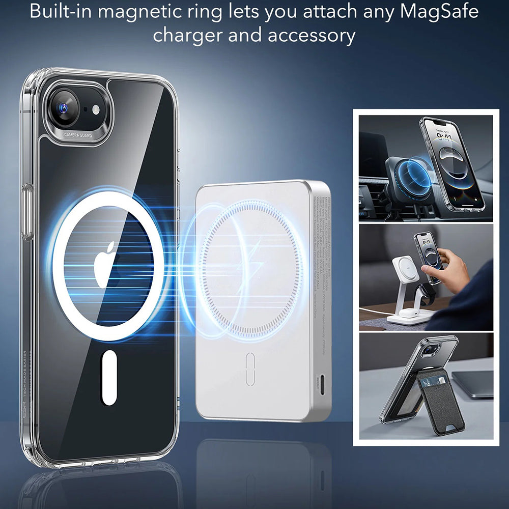 Калъф MagSafe за Apple iPhone 17e / 16e, ESR, Classic Hybrid, Прозрачен