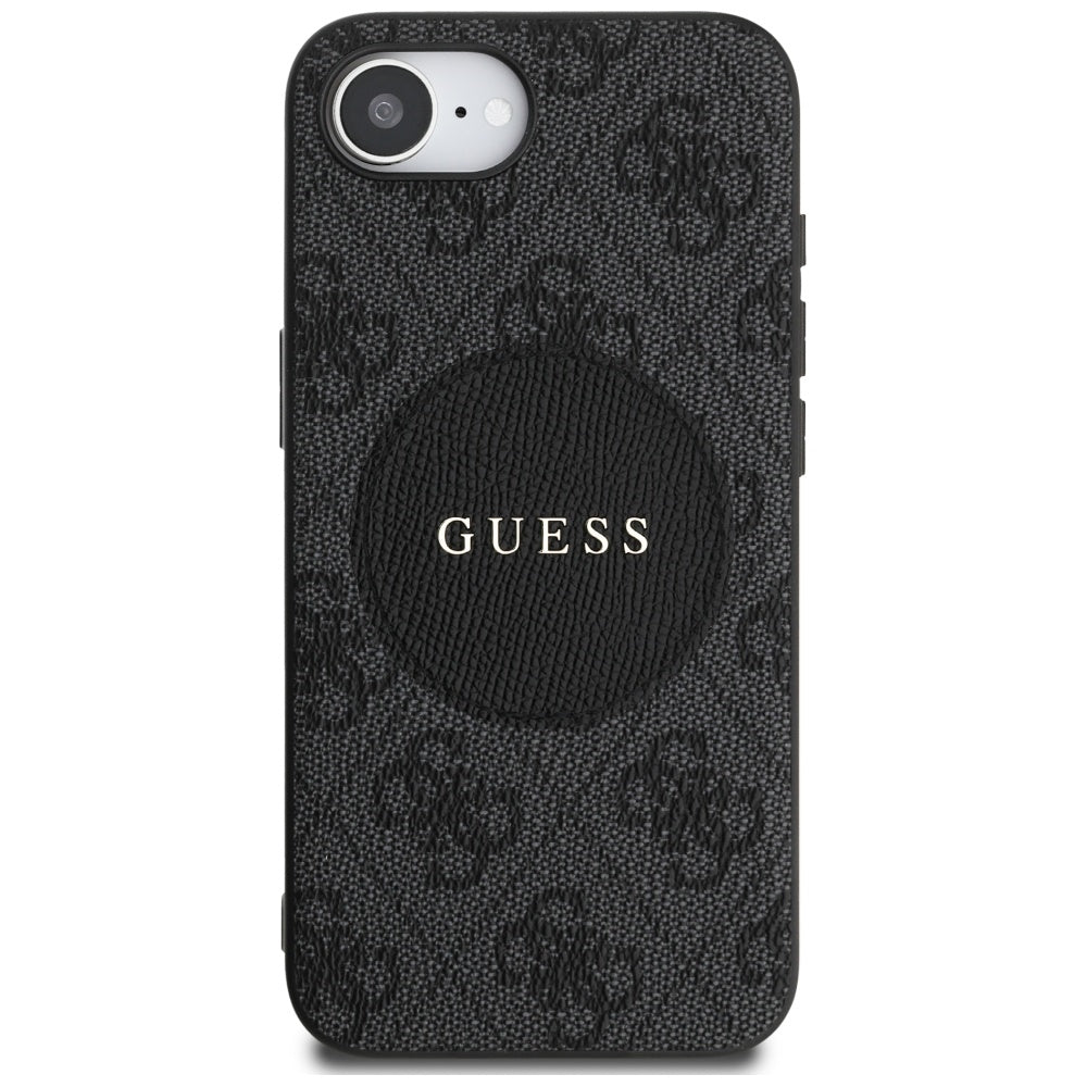 Калъф MagSafe за Apple iPhone 17e / 16e, Guess, 4G Circle Classic Logo, Кафяв