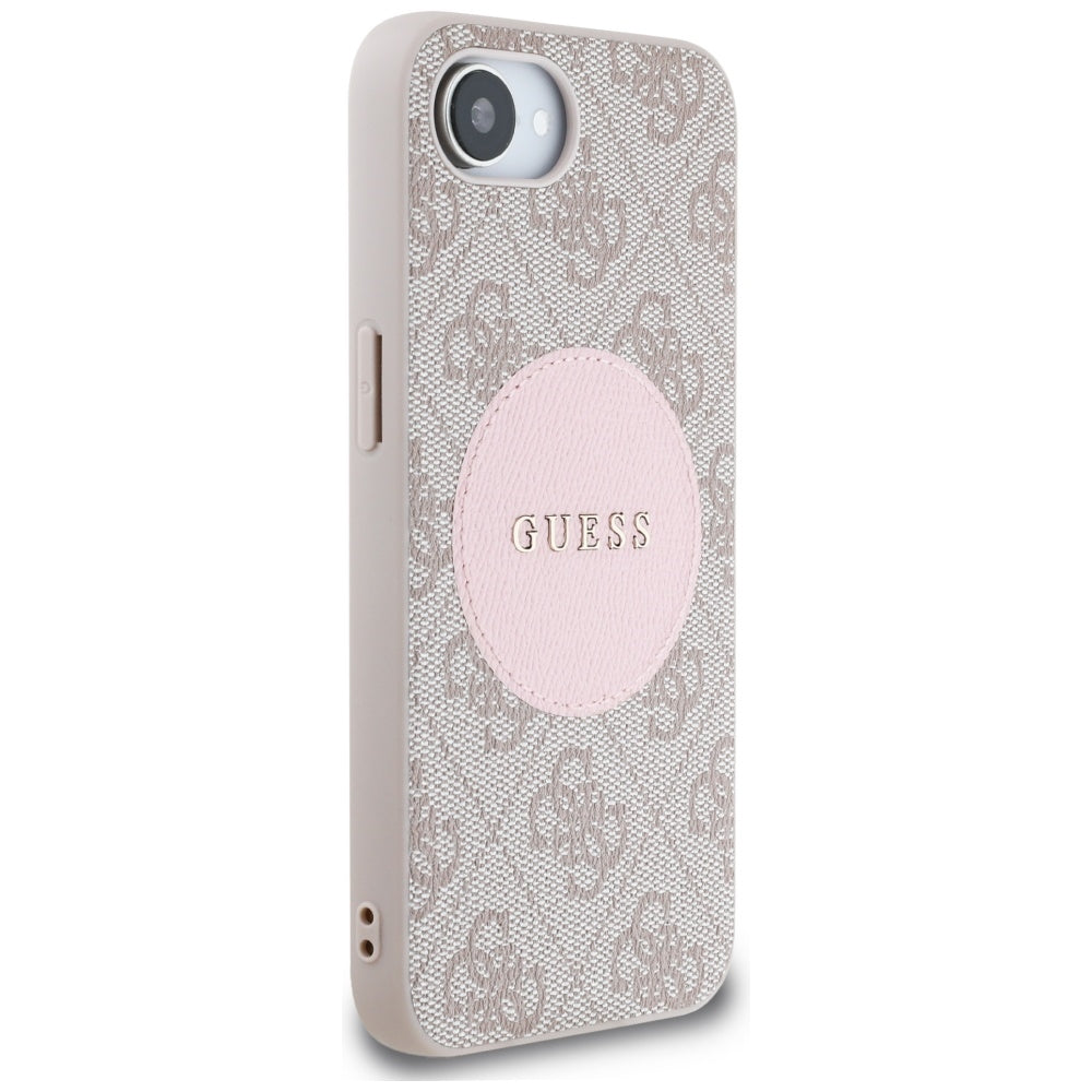 Калъф MagSafe за Apple iPhone 17e / 16e, Guess, 4G Circle Classic Logo, Розов