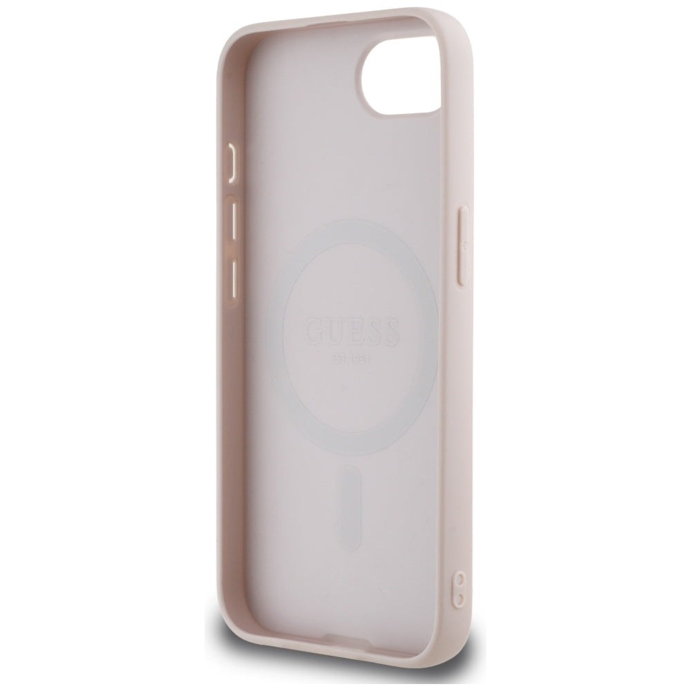 Калъф MagSafe за Apple iPhone 17e / 16e, Guess, 4G Circle Classic Logo, Розов